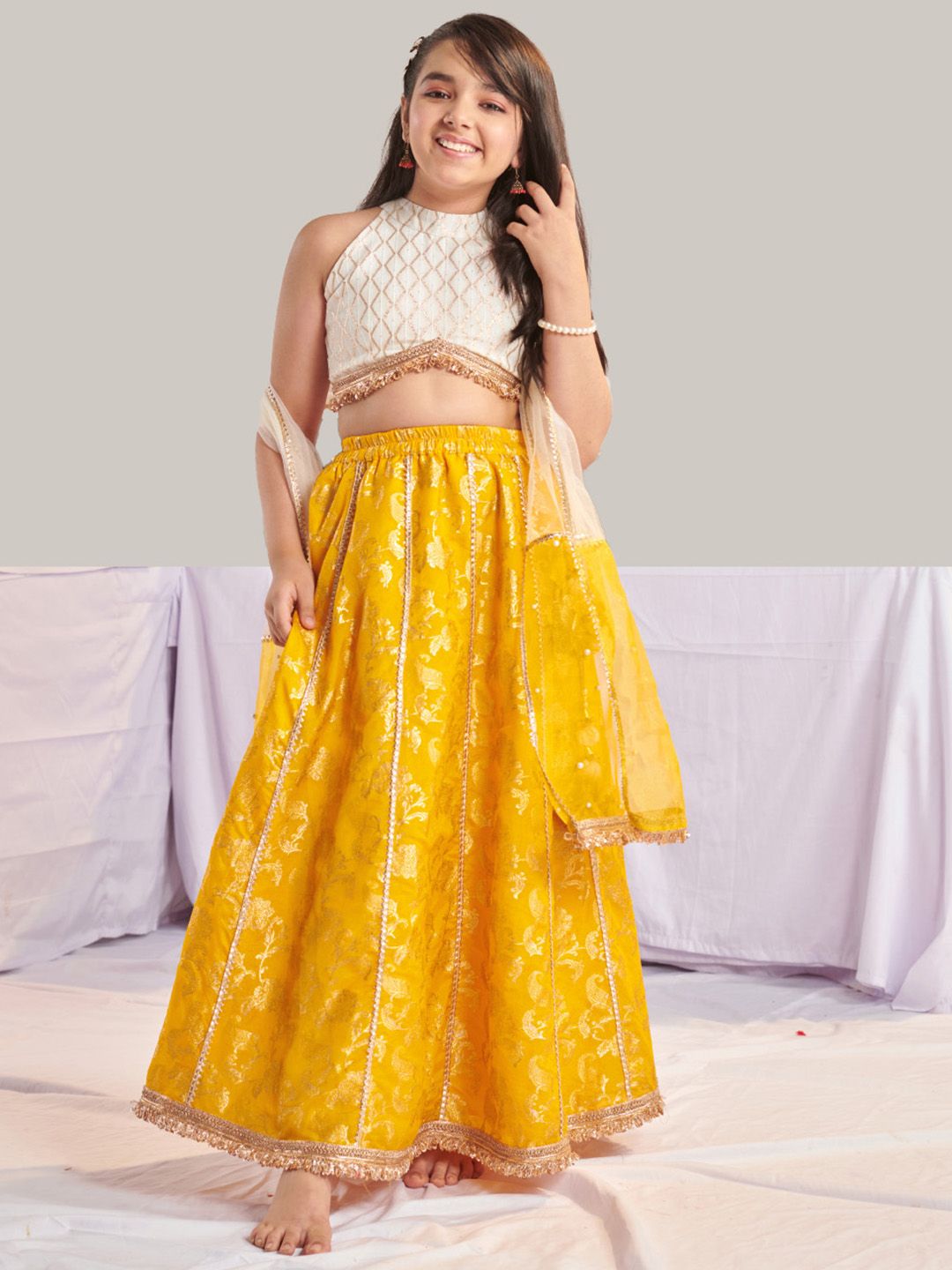Girls Printed Ready to Wear Lehenga & Blouse With Dupatta