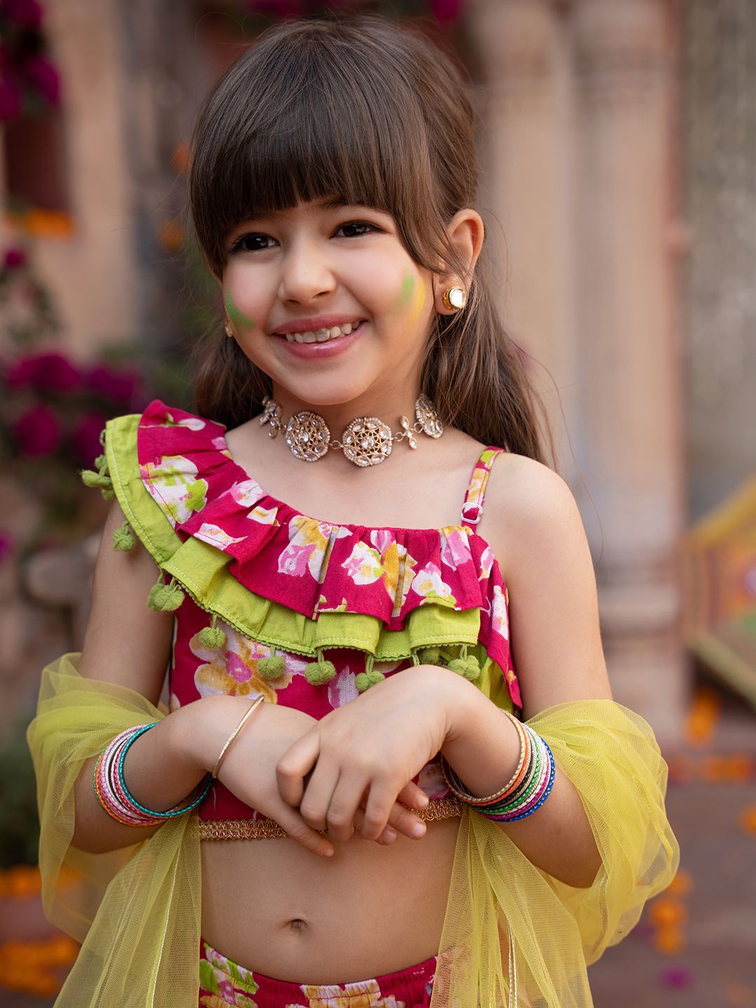 Girls Printed Ready to Wear Lehenga & Blouse With Dupatta