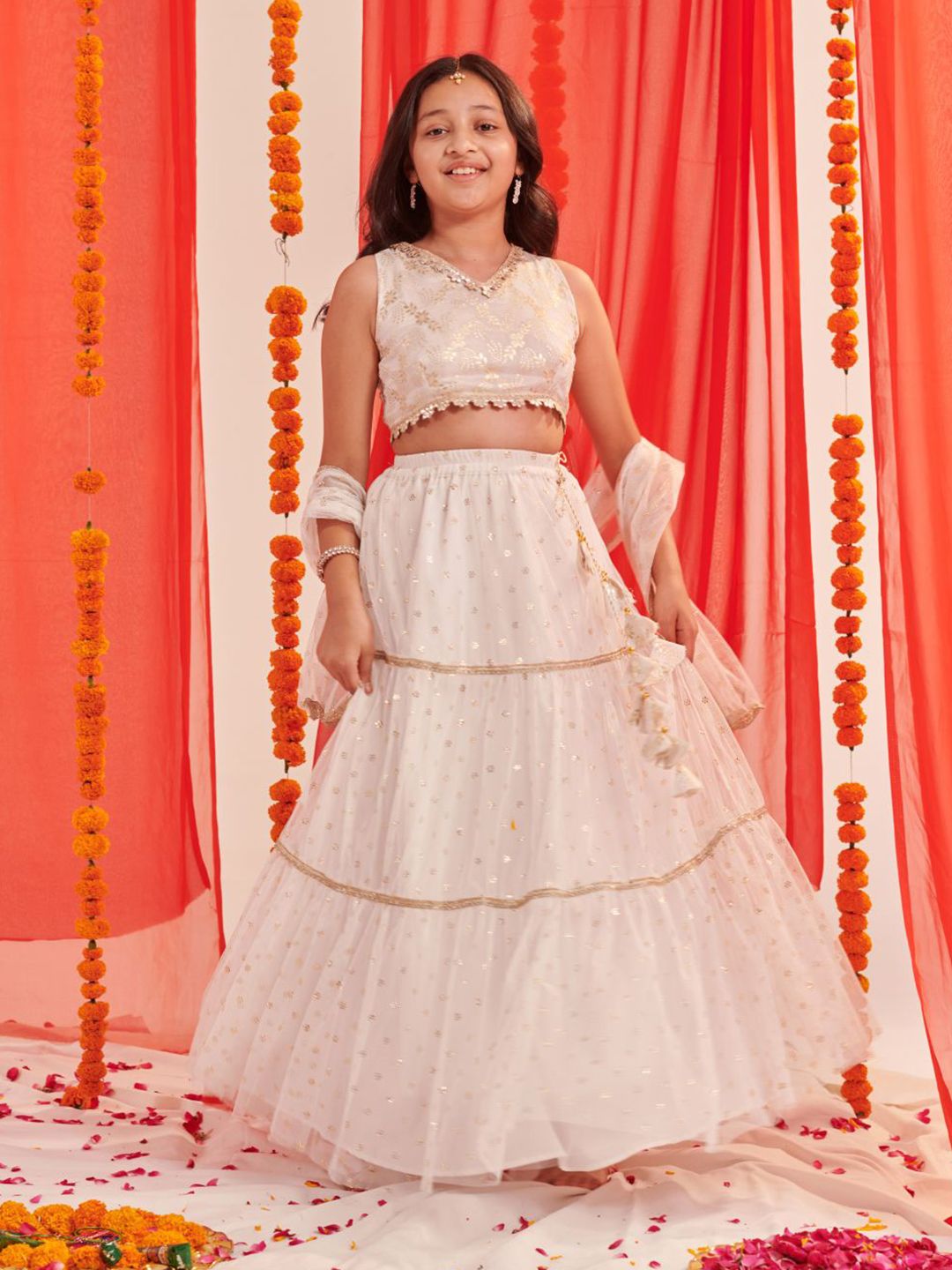Girls Printed Ready to Wear Lehenga & Blouse With Dupatta