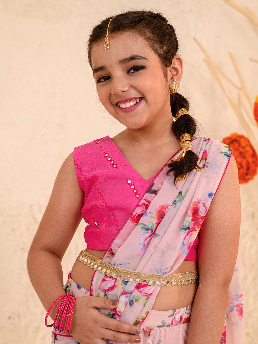 Girls Printed Ready to Wear Lehenga Choli