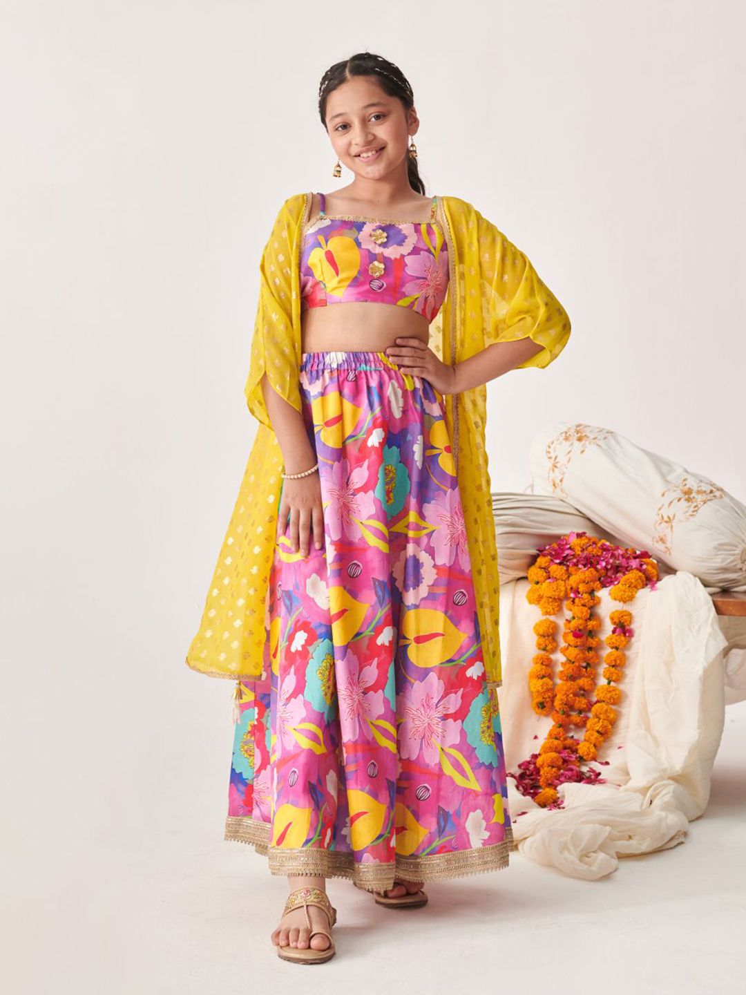 Girls Printed Ready to Wear Lehenga Choli