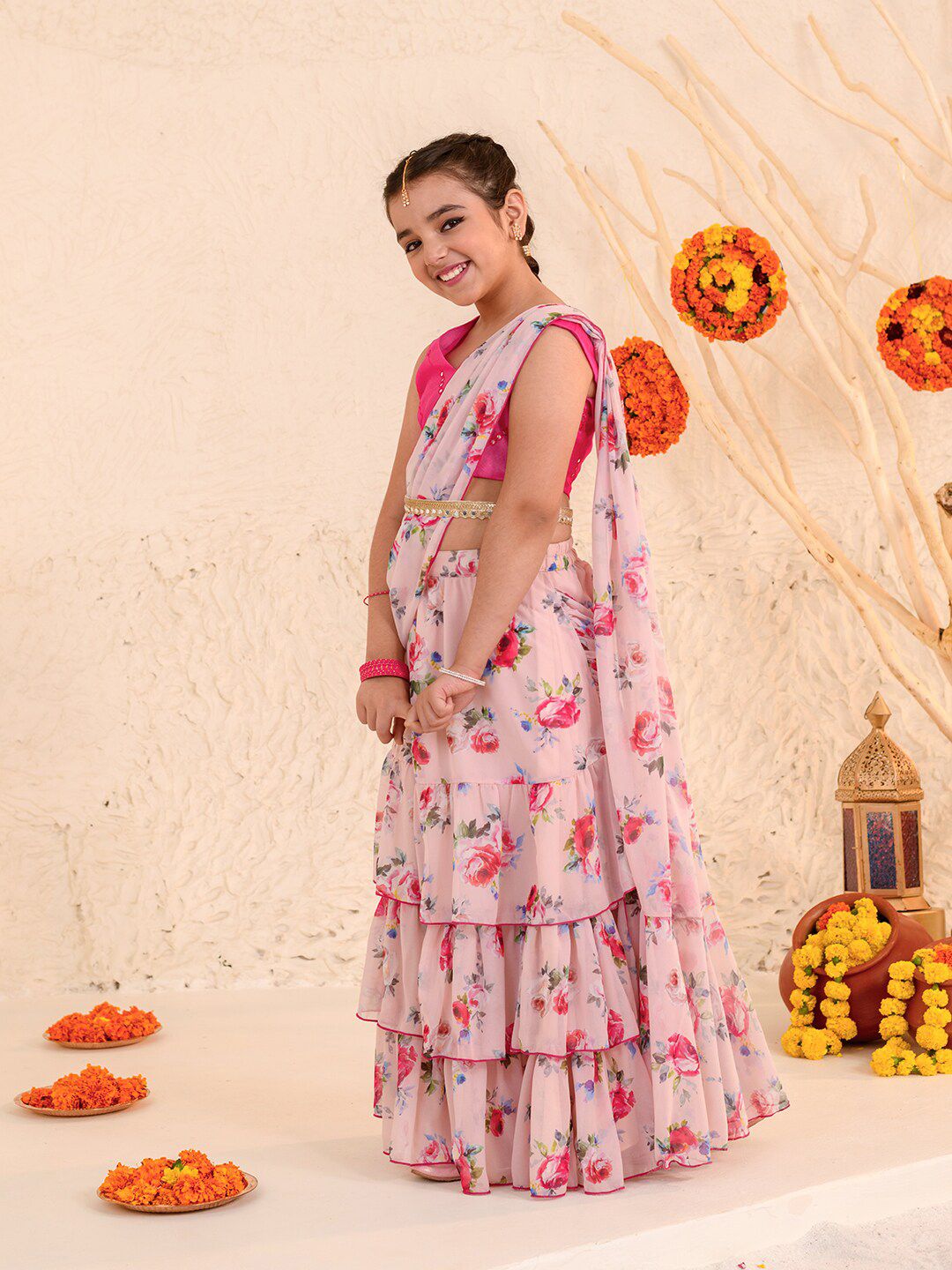 Girls Printed Ready to Wear Lehenga Choli
