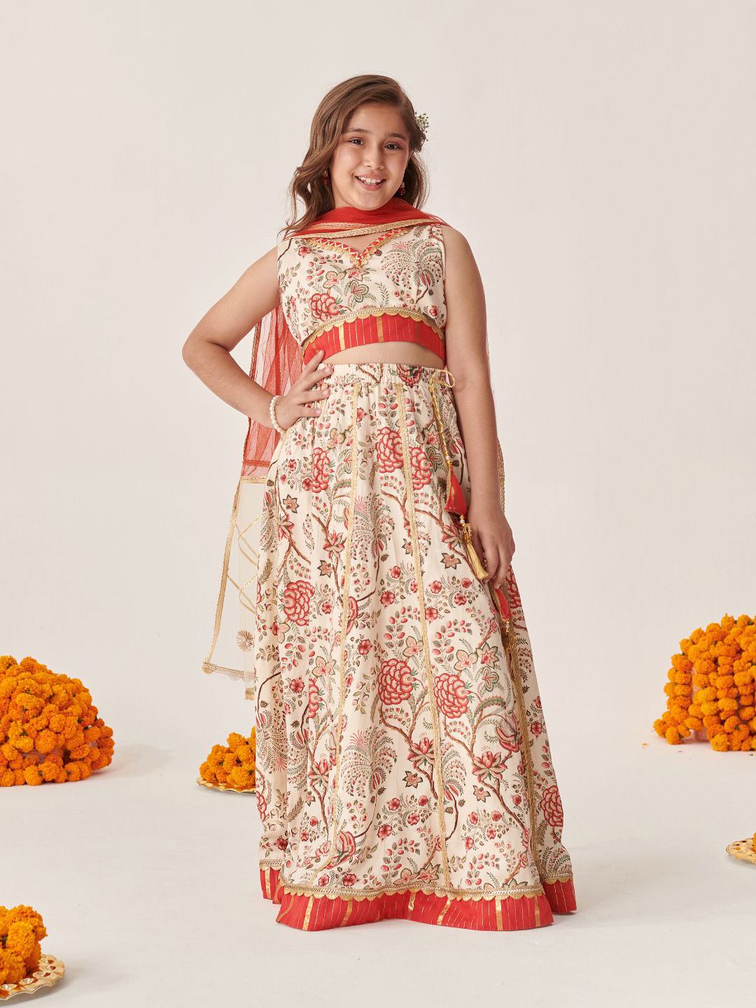Girls Printed Ready to Wear Lehenga Choli