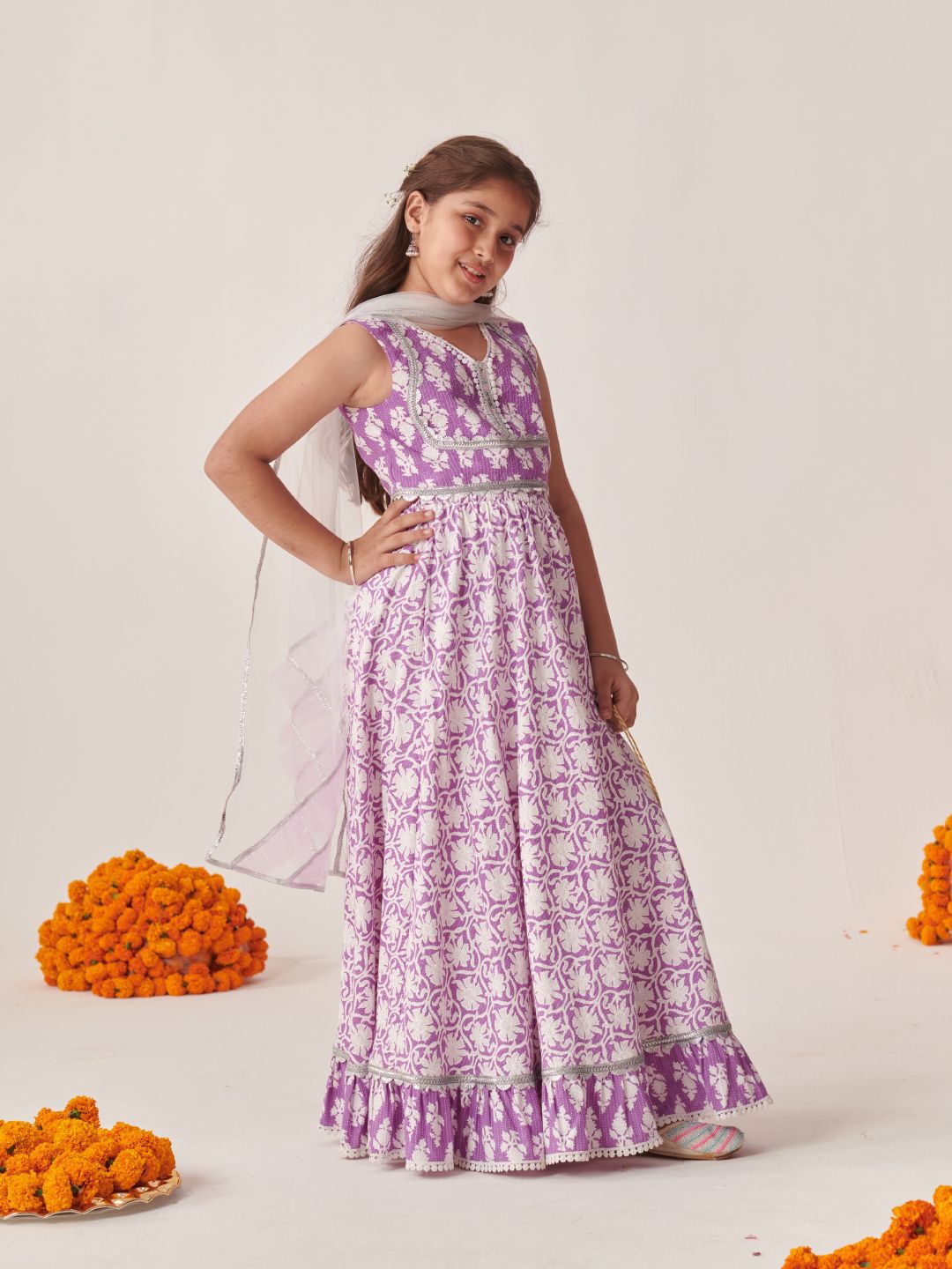 Girls Printed Ready to Wear Lehenga Choli With Dupatta