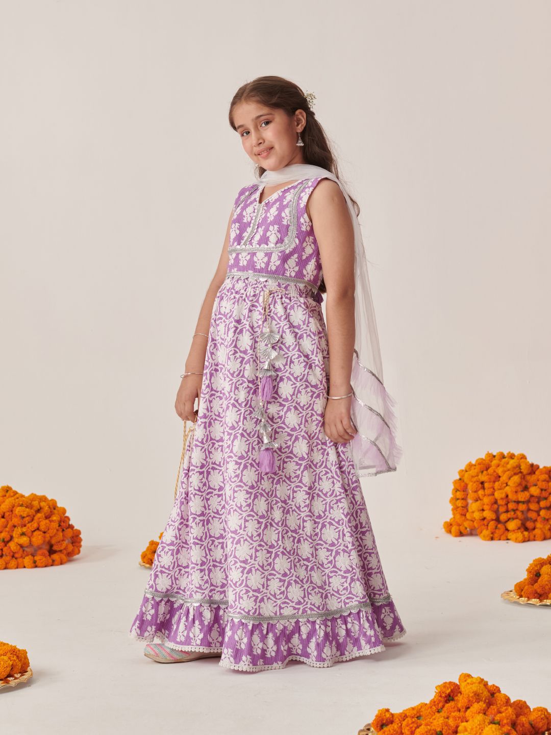 Girls Printed Ready to Wear Lehenga Choli With Dupatta