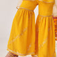 Girls Printed Regular Sequinned Kurta Sharara With Dupatta