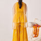Girls Printed Regular Sequinned Kurta Sharara With Dupatta