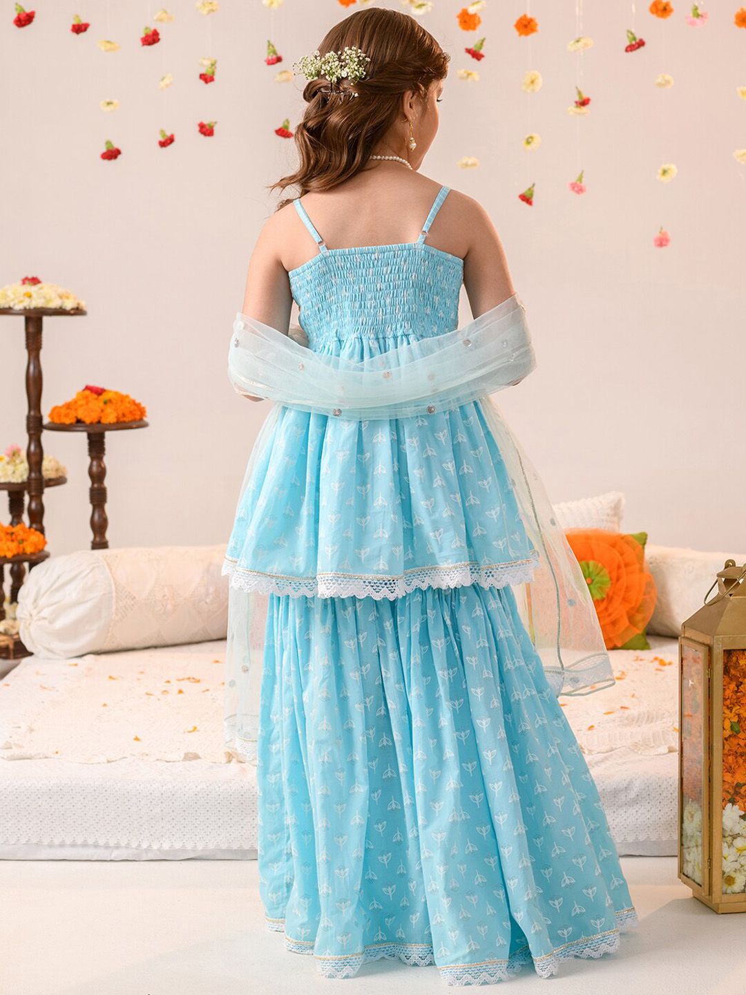 Girls Regular Pure Cotton Kurti & Sharara With Dupatta