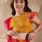Girls Woven Design Flutter Sleeves Gotta Patti Ready to Wear Lehenga Choli