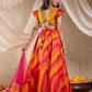 Girls Woven Design Flutter Sleeves Gotta Patti Ready to Wear Lehenga Choli