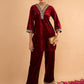 Women's ethnic motifs embroidered kurta with trousers