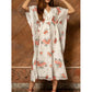 WHITE AND RED ORGANZA KAFTAN DRESS