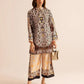 Beige Vintage Ornate Printed Co-Ord Set