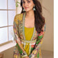 Mustard Yellow Ethnic Printed Jacket Style Anarkali Dress for Women