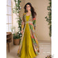 Mustard Yellow Ethnic Printed Jacket Style Anarkali Dress for Women