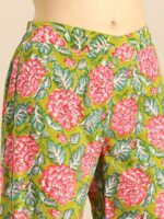 Anouk Women Green & Pink Floral Printed Kurta with Sharara & Dupatta - Image 3