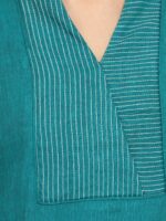 Indietoga Women Sea Green Solid Kurti - Image 2