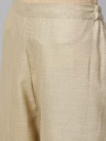 Indo Era Muted Hazelnut Geometric Yoke Kurta Set - Image 3