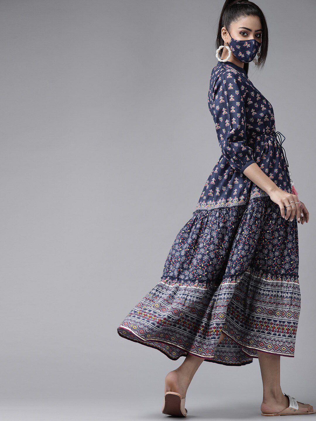 CARAMEL JUNIPER DRESS（NAVY） Juniper Blue Embellished A-Line Dress