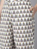 Libas Women Navy Blue Pure Cotton Floral Print Kurta with Palazzos & Dupatta - Image 6