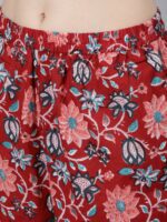 Nayo Women Red Floral Printed Kurta With Trouser & Dupatta - Image 3