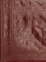 Saree mall Maroon Floral Linen Blend Banarasi Saree - Image 5