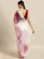 Tikhi Imli White & Pink Organza Printed Saree - Image 2