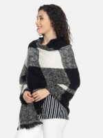 513 Women Black & Grey Checked Stole - Image 3