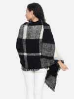 513 Women Black & Grey Checked Stole - Image 4