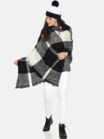 513 Women Black & Grey Checked Stole - Image 5