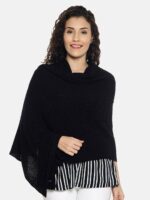 513 Women Black Solid Stole