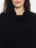 513 Women Black Solid Stole - Image 2