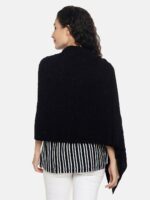 513 Women Black Solid Stole - Image 4