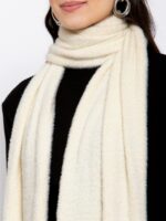 513 Women Off White Solid Stole - Image 2