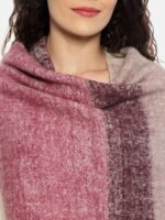 513 Women Pink & Grey Colourblocked Stole - Image 2