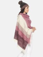513 Women Pink & Grey Colourblocked Stole - Image 3