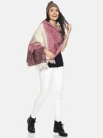 513 Women Pink & Grey Colourblocked Stole - Image 5