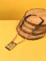 AAKRITI ART CREATIONS Blue & Gold-Toned Brass Handcrafted Necklace