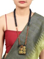 AAKRITI ART CREATIONS Blue & Gold-Toned Brass Handcrafted Necklace - Image 4