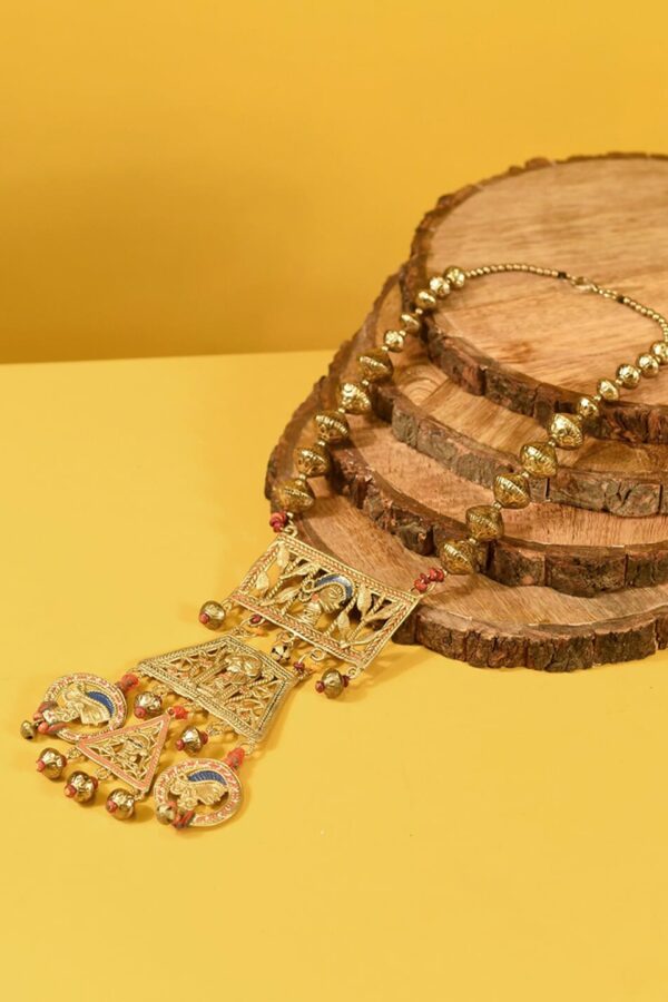 AAKRITI ART CREATIONS Gold-Toned & Red Brass Statement Necklace