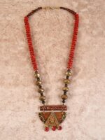 AAKRITI ART CREATIONS Multicoloured Brass Tribal Necklace