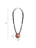 AAKRITI ART CREATIONS Purple & Maroon Brass Handcrafted Tribal Dhokra Necklace - Image 5