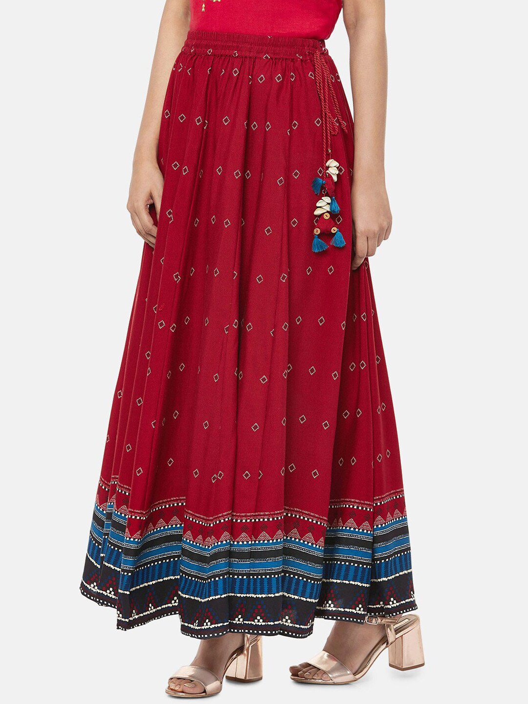 Akkriti Women Button Down Solid Red Skirt  Selling Fast at Pantaloonscom