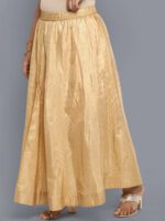 AURELIA Women Gold-Coloured Foil Printed Flared Maxi Skirt - Image 2