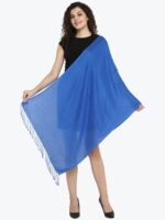 Aditi Wasan Women Blue Solid Stole - Image 4