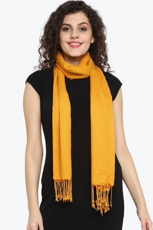 Aditi Wasan Women Mustard Yellow Solid Stole
