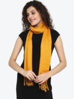 Aditi Wasan Women Mustard Yellow Solid Stole - Image 2