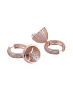 Adwitiya Collection Rose Gold Dome Shaped Jhumkas - Image 3