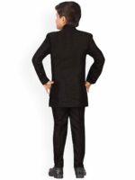 Aj DEZInES Boys Black & White Solid Sherwani Set - Image 5