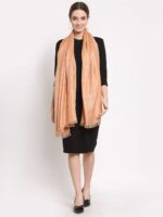 Anekaant Women Coral & Silver-Toned Woven Design Stole - Image 4
